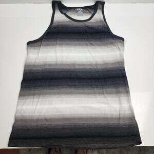 Champs Sports Gear Striped Gray / Black / White Tank Top Men's Size L